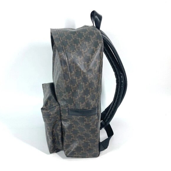 CELINE Bag Triomphe Backpack Leather Brown/Black - Picture 4 of 16